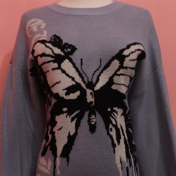 Garage Blue Butterfly Sweater - Picture 3 of 5